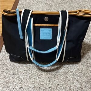 Coach Black and Blue Tote Bag
